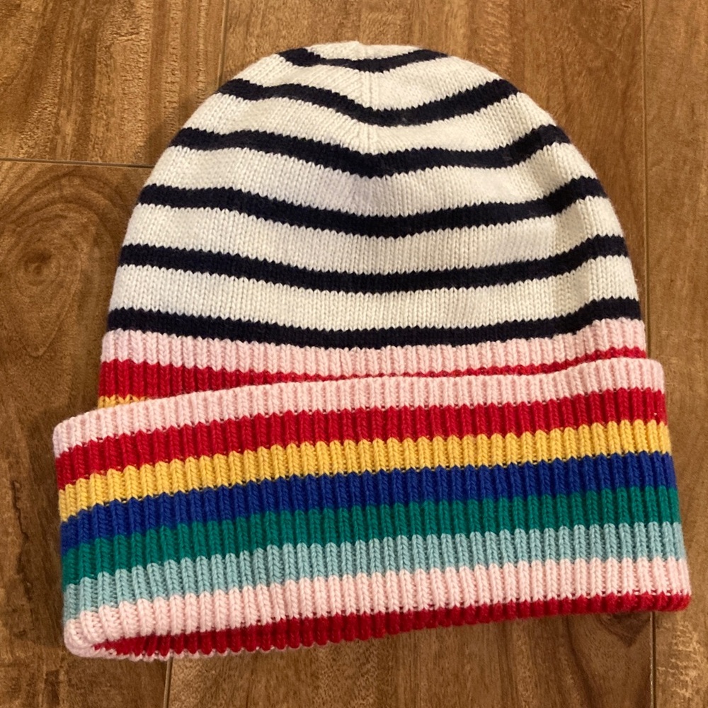 Boden Rainbow Stripe Beanie